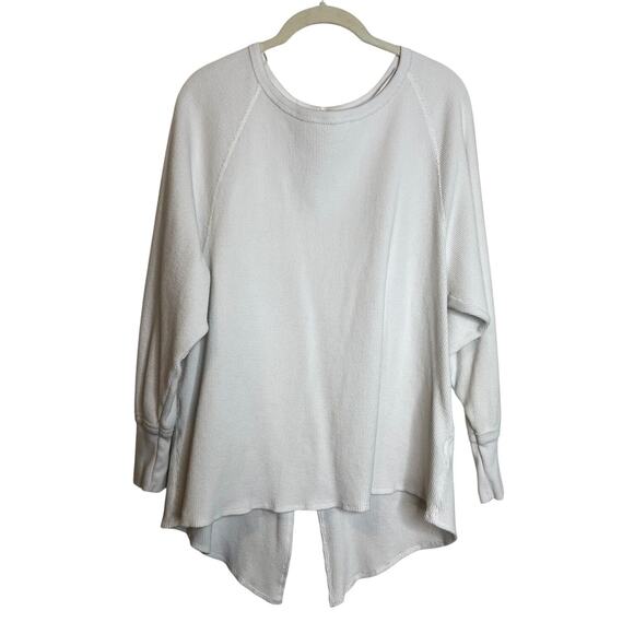 Free People We The Free Amelia Thermal Waffle Knit Top Medium White OB967842 - Picture 1 of 7